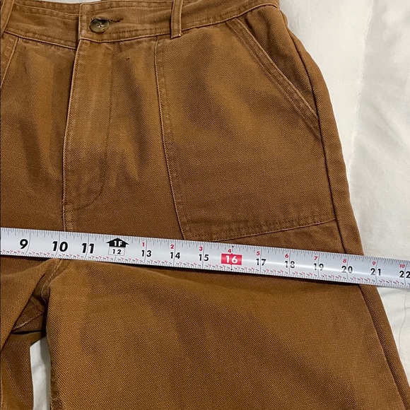 FRYE | Nadia | High-Rise | Wide-Leg |Cropped |Canvas Pants | Nutmeg | Size 27 - Picture 14 of 16